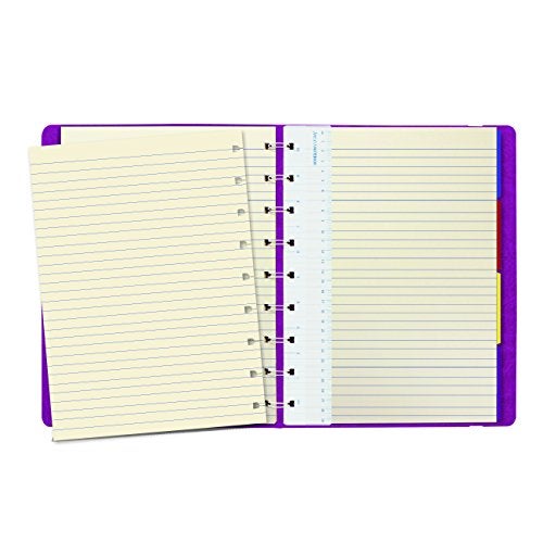 FILOFAX REFILLABLE NOTEBOOK CLASSIC, 9.25" x 7.25" Fuchsia - Elegant leather-look cover with moveable pages - Elastic closure, index, pocket and page marker (B115905U) - Image 2