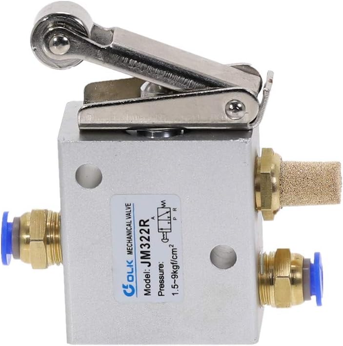 air pneumatic valve toggle switch, 1 Piece Pneumatic Valve Switch JM322R 2 Position 3 Way Female Thread 1/4"" 12mm Roller Lever Air Mechanical Valve (Color : 8MM) - Image 5