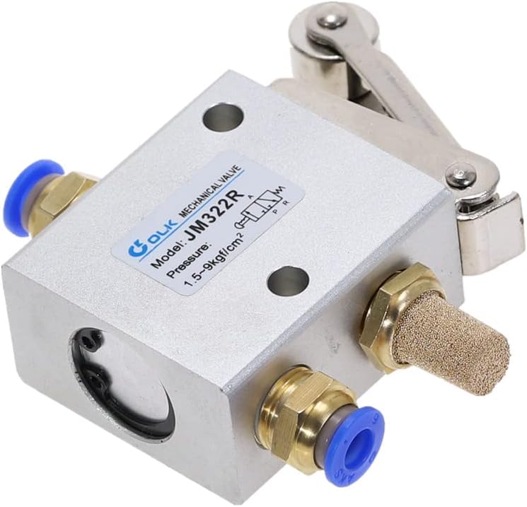 air pneumatic valve toggle switch, 1 Piece Pneumatic Valve Switch JM322R 2 Position 3 Way Female Thread 1/4"" 12mm Roller Lever Air Mechanical Valve (Color : 8MM) - Image 4