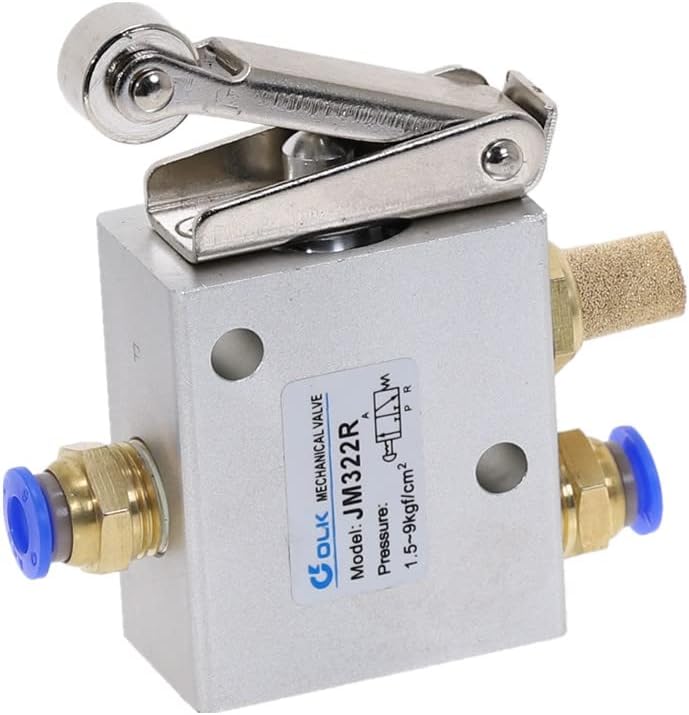 air pneumatic valve toggle switch, 1 Piece Pneumatic Valve Switch JM322R 2 Position 3 Way Female Thread 1/4"" 12mm Roller Lever Air Mechanical Valve (Color : 8MM) - Image 1