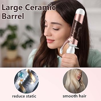WEEYUM Curling Tongs 50mm Large Barrel Long Barrel Curling Iron for Long Hair Ceramic Tourmaline Hair Curling Wand Double Voltage - Image 4
