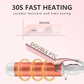 WEEYUM Curling Tongs 50mm Large Barrel Long Barrel Curling Iron for Long Hair Ceramic Tourmaline Hair Curling Wand Double Voltage - Image 5