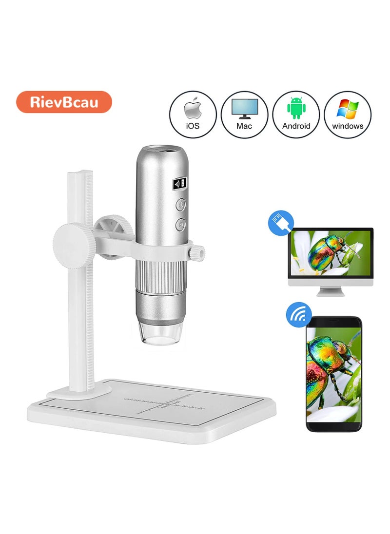 Generic - 1000X Portable Wireless Digital Microscope (USB Wi-Fi Microscope MS4 Magnifier with 8 LED Stands for Android IOS PC) - Image 1