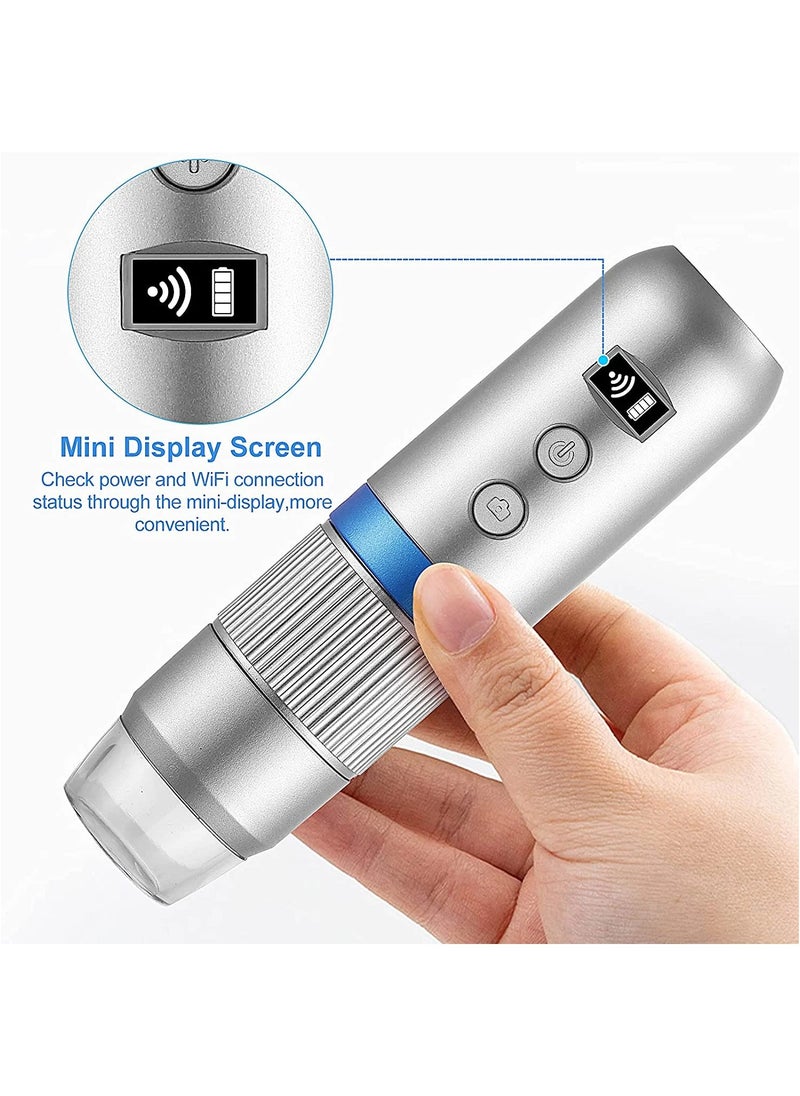 Generic - 1000X Portable Wireless Digital Microscope (USB Wi-Fi Microscope MS4 Magnifier with 8 LED Stands for Android IOS PC) - Image 1