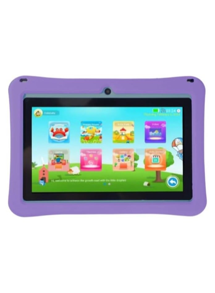 Oteeto K3 Kids Tablet, 17.8 cm Display, 128GB Storage, 4GB RAM, Case, Wi-Fi includes Charger/Cable/Screen protector/Slicia gel Case/Sticker/Lanyard/Bracelet. (Purple)  - Image 2