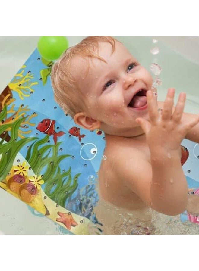 ENKOSI Bath Mat - Large Non Slip Bathtub & Shower Mat - Extra Long 40 x 16 Inch Bathroom Mats for Tub Nonslip Anti Slip Bathmats (40x16 Mermaid Print) (BATH-40x16-MERMAID) - Image 2