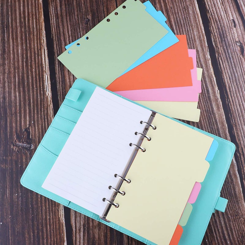 Antner A6 Refill Paper 3 Pack 45PCS A6 Binder Paper Planner Inserts, 2 Pack 160PCS Neon Sticky Tabs, A6 Binder Pockets, Binder Dividers, A6 Lined Filler Paper for A6 Personal Planner Notebook Journal - Image 5