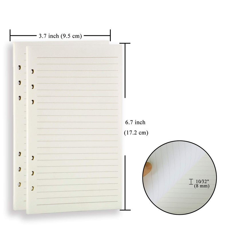 Antner A6 Refill Paper 3 Pack 45PCS A6 Binder Paper Planner Inserts, 2 Pack 160PCS Neon Sticky Tabs, A6 Binder Pockets, Binder Dividers, A6 Lined Filler Paper for A6 Personal Planner Notebook Journal - Image 2