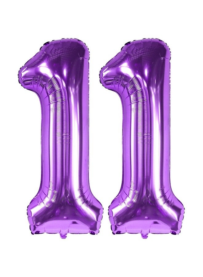 KATCHON Giant Purple 11 Balloons Number 40 Inch 11 Purple Balloons ; 11Th Birthday Purple Decorations For Girls ; 11 Birthday Balloon Purple ; 11 Balloon 11Th Birthday Decorations For Girls Purple - Image 1