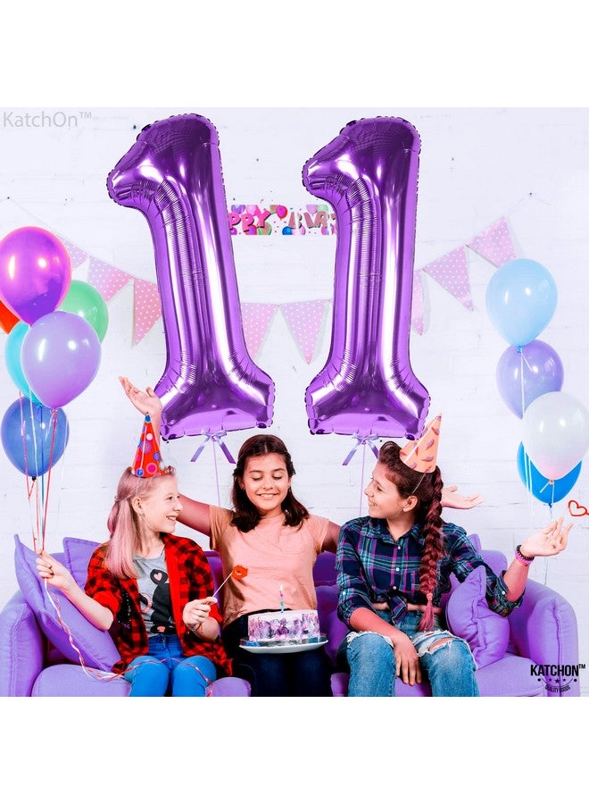 KATCHON Giant Purple 11 Balloons Number 40 Inch 11 Purple Balloons ; 11Th Birthday Purple Decorations For Girls ; 11 Birthday Balloon Purple ; 11 Balloon 11Th Birthday Decorations For Girls Purple - Image 4
