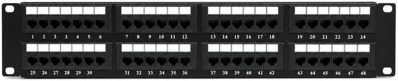taradhin 48-Port Cat6 UTP Patch Panel Rack Mount | 1U 19-Inch Heavy-Duty Metal | Fully Loaded RJ45 Keystone Jacks | 110 Punch-Down| Data Centre, Server Room, Office LAN & Home Lab Wall Mount - Image 1