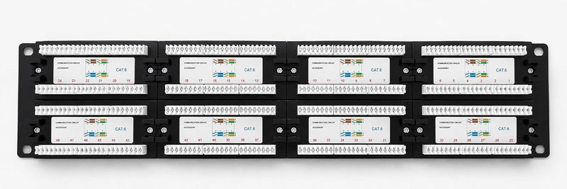 taradhin 48-Port Cat6 UTP Patch Panel Rack Mount | 1U 19-Inch Heavy-Duty Metal | Fully Loaded RJ45 Keystone Jacks | 110 Punch-Down| Data Centre, Server Room, Office LAN & Home Lab Wall Mount - Image 2
