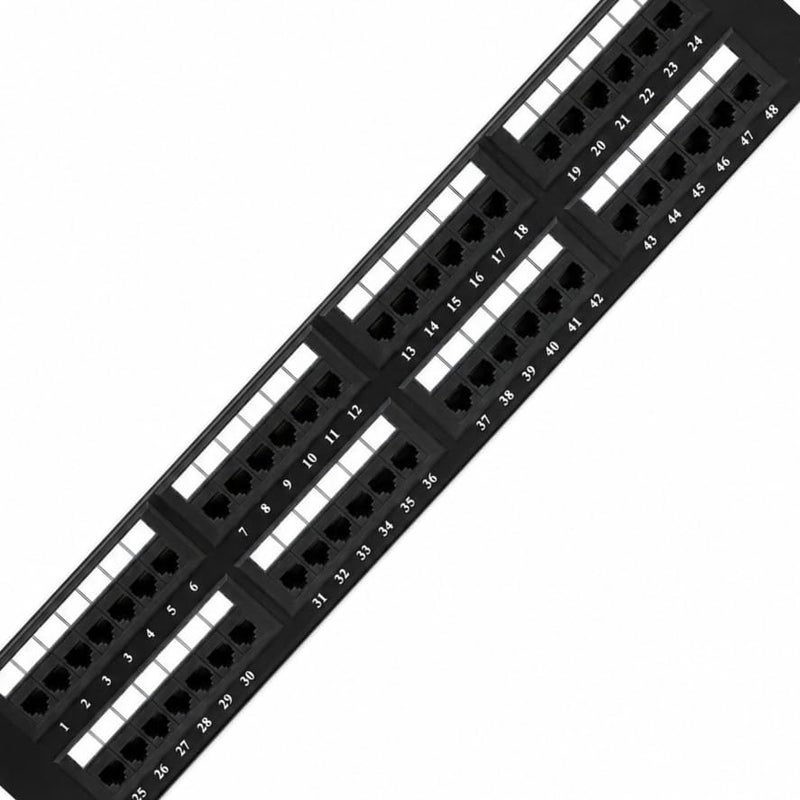 taradhin 48-Port Cat6 UTP Patch Panel Rack Mount | 1U 19-Inch Heavy-Duty Metal | Fully Loaded RJ45 Keystone Jacks | 110 Punch-Down| Data Centre, Server Room, Office LAN & Home Lab Wall Mount - Image 4