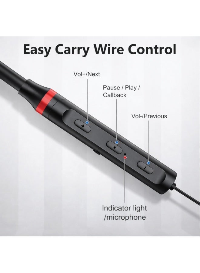 CHOiCE Bluetooth neckband headphones , 10mm drivers, extremely clear calls with CVC 8.0, fast charging, foldable and lightweight, IPX5 waterproof, black color. - Image 3