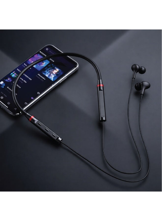 CHOiCE Bluetooth neckband headphones , 10mm drivers, extremely clear calls with CVC 8.0, fast charging, foldable and lightweight, IPX5 waterproof, black color. - Image 1