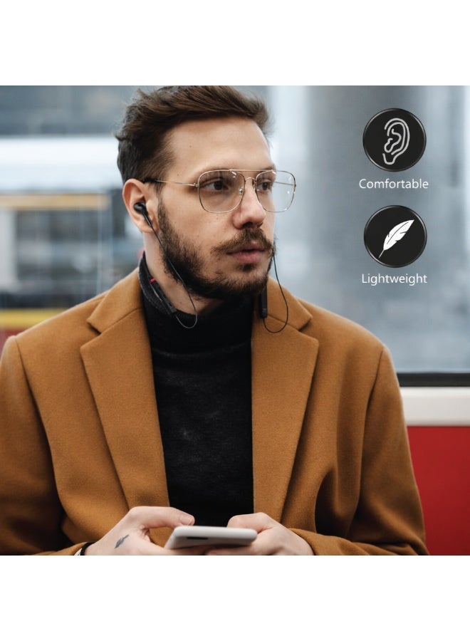 CHOiCE Bluetooth neckband headphones , 10mm drivers, extremely clear calls with CVC 8.0, fast charging, foldable and lightweight, IPX5 waterproof, black color. - Image 4