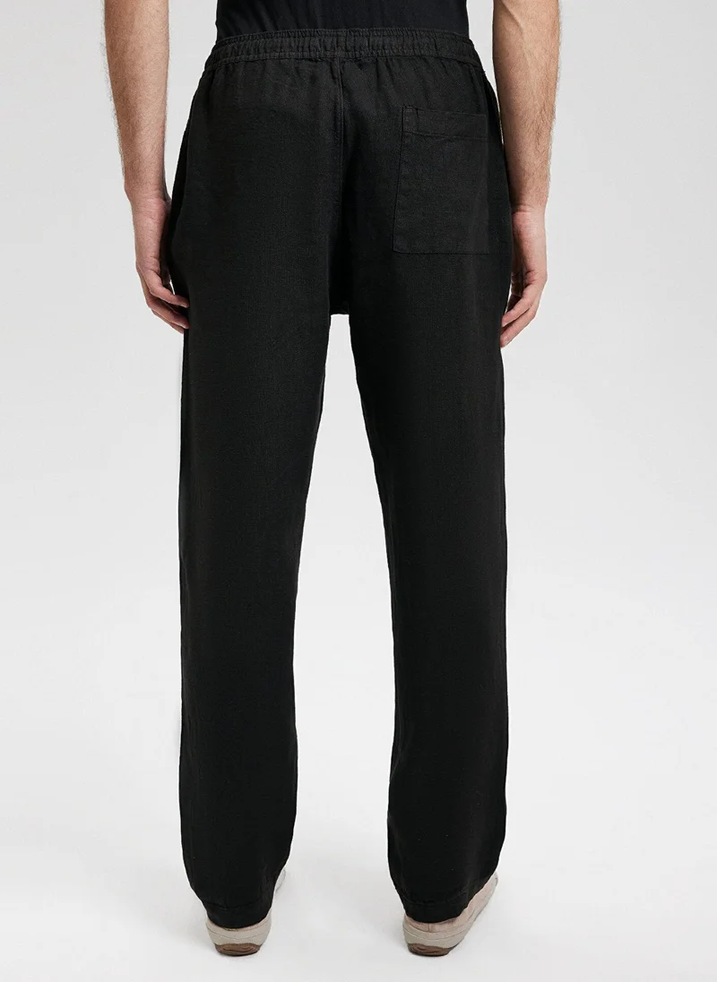 مافي Black Linen Pants