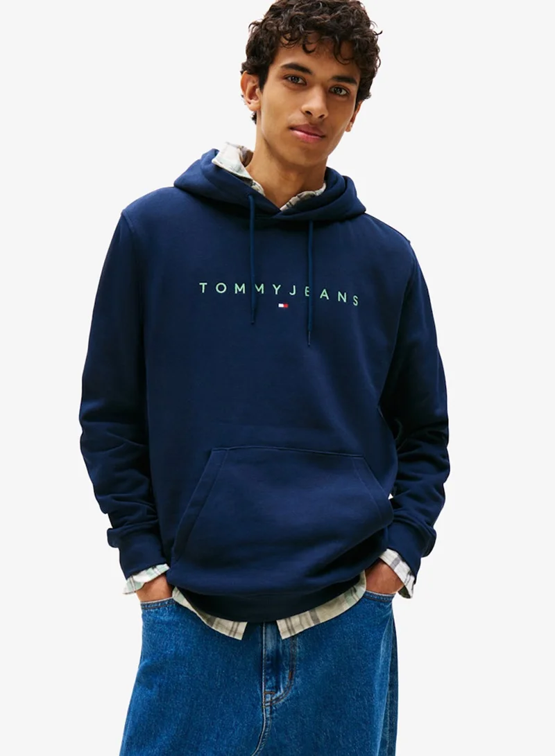 Linear Logo Embroidery Fleece Hoody