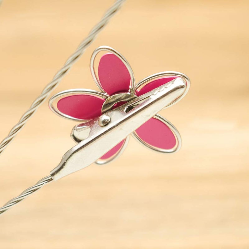 TFu 8-Branch Family Tree Picture Frame Holder  Card Photo Clips Holder Desk Stand For Memo Paper Note Photo Christmas Wedding Card Display (Rose Red Flower) - Image 5