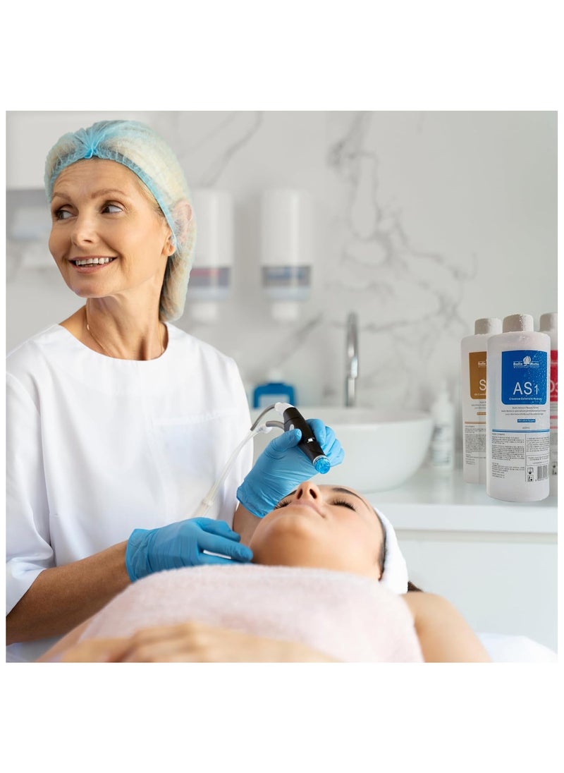 BRÜUN - Hydrogen Oxygen Facial Machine Serums for Facial Cleansing – A Pack of 400ml 3 Aqua Peeling Solution AS1, SA2, and AO3 –Skin Care Hydra Solution for Vacuum face Cleaning Jet for Home and Spa - Image 1