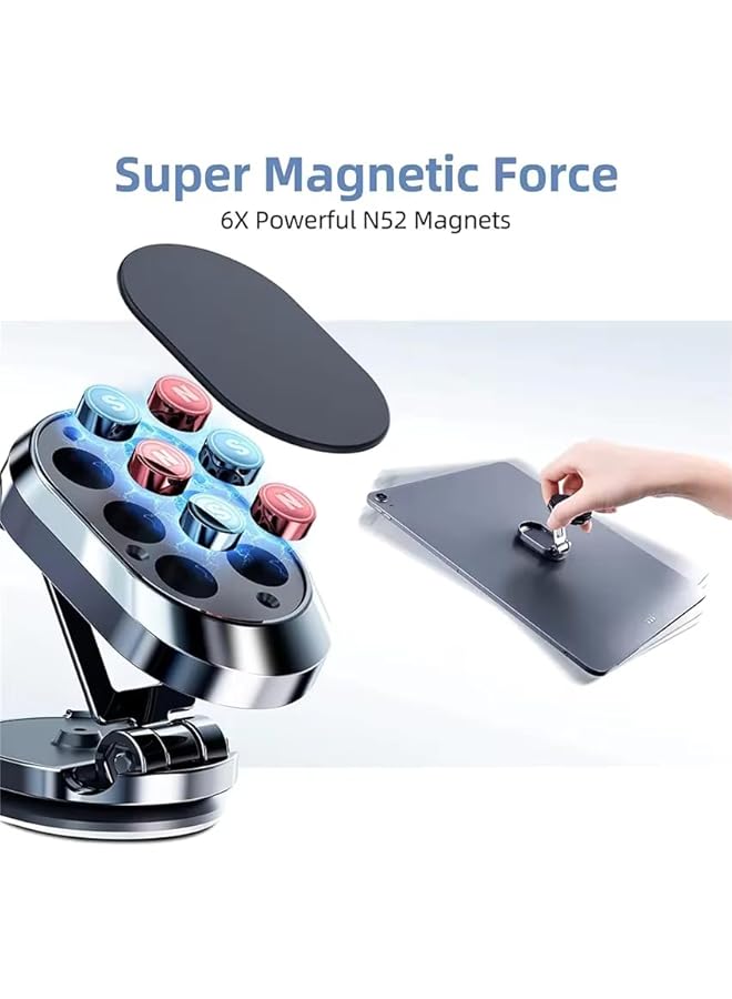 Green Tiger 360° Foldable Magnetic Car Phone Holder – Strong Magnet Dashboard & Desk Mount | Universal Aluminum Alloy Mobile Stand – Compatible with iPhone, Samsung, Xiaomi, Huawei, More - Image 2