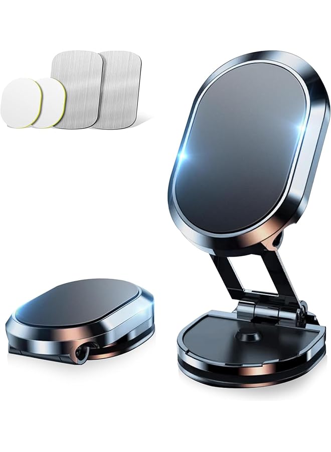 Green Tiger 360° Foldable Magnetic Car Phone Holder – Strong Magnet Dashboard & Desk Mount | Universal Aluminum Alloy Mobile Stand – Compatible with iPhone, Samsung, Xiaomi, Huawei, More - Image 1