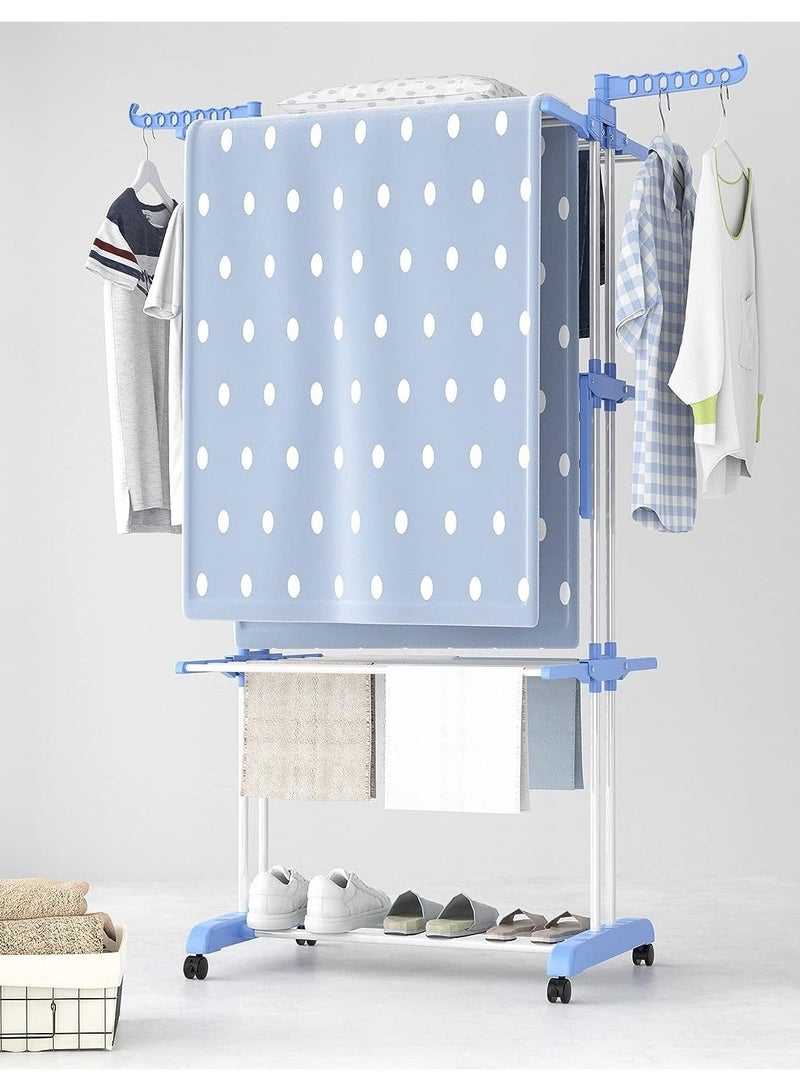 Foldable 3 Tier Clothes Drying Rack for Laundry Rolling - Image 3