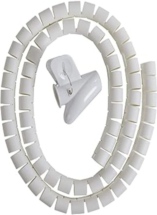 SKEIDO SKEIDO Cable Zipper Cord Organizer Wire Management White Color -1.5M 