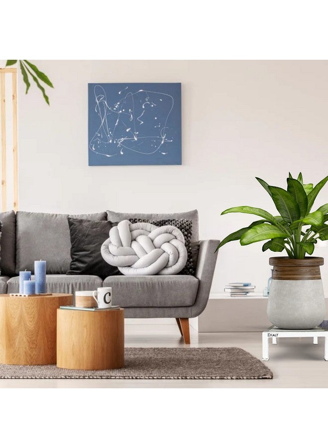 EXALT® Flower Metal Pot Stand For Outdoor Plants / Indoor Pot Stands plant of Heavy Duty Metal in White Colour (Pack of 2) - Image 5