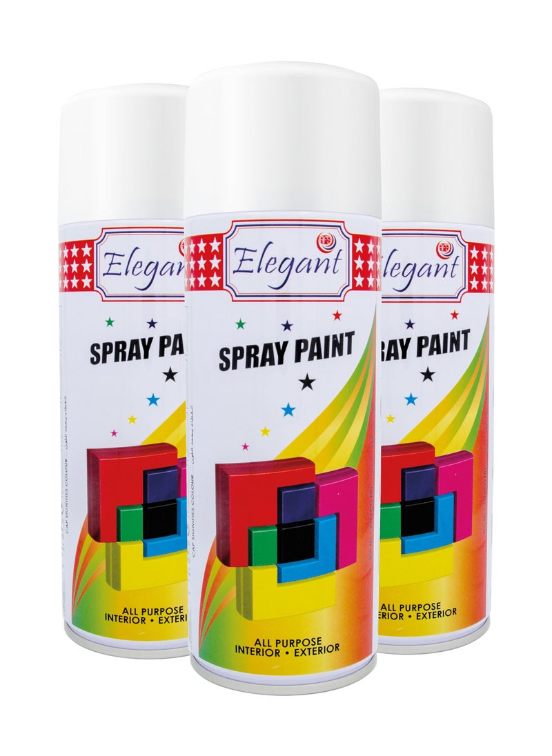 Elegant - 3 Piece Spray Paint Set Gloss White 400ml - Image 1