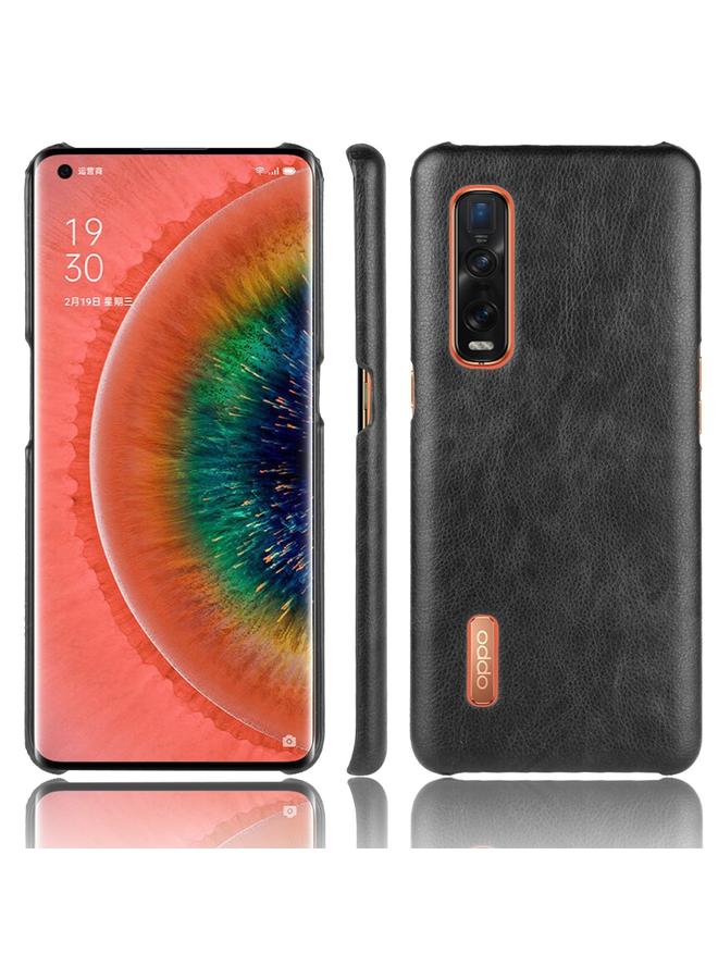 اس-توب جراب لهاتف Oppo Find X2 Pro مقاوم للصدمات مصنوع من مادة الليتشي PC + PU - Image 1