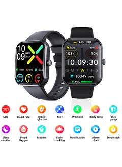 Chomel F96 bracelet SOS alarm heart rate blood pressure body temperature Bluetooth call non-invasive blood sugar measurement smart watch  - Image 1