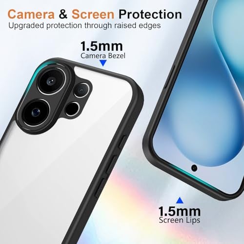 Kapa Hawkeye Clear Slim Tough Back Cover for Vivo V60 5G / Vivo T4 Pro 5G | Camera Lens Protector Anti Yellow Shockproof Clear Hybrid Case Cover (Black Sides) - Image 5