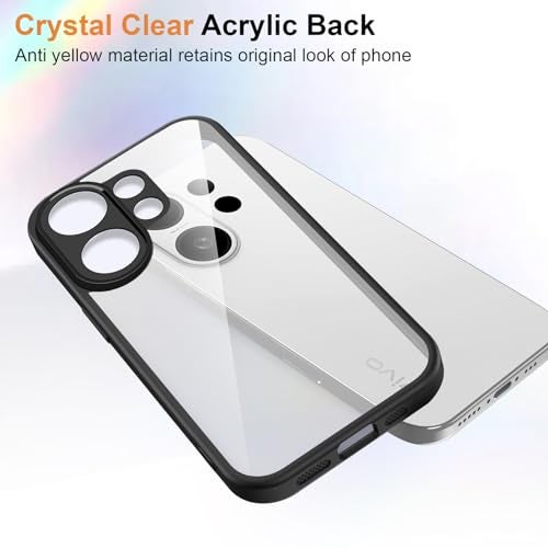 Kapa Hawkeye Clear Slim Tough Back Cover for Vivo V60 5G / Vivo T4 Pro 5G | Camera Lens Protector Anti Yellow Shockproof Clear Hybrid Case Cover (Black Sides) - Image 3