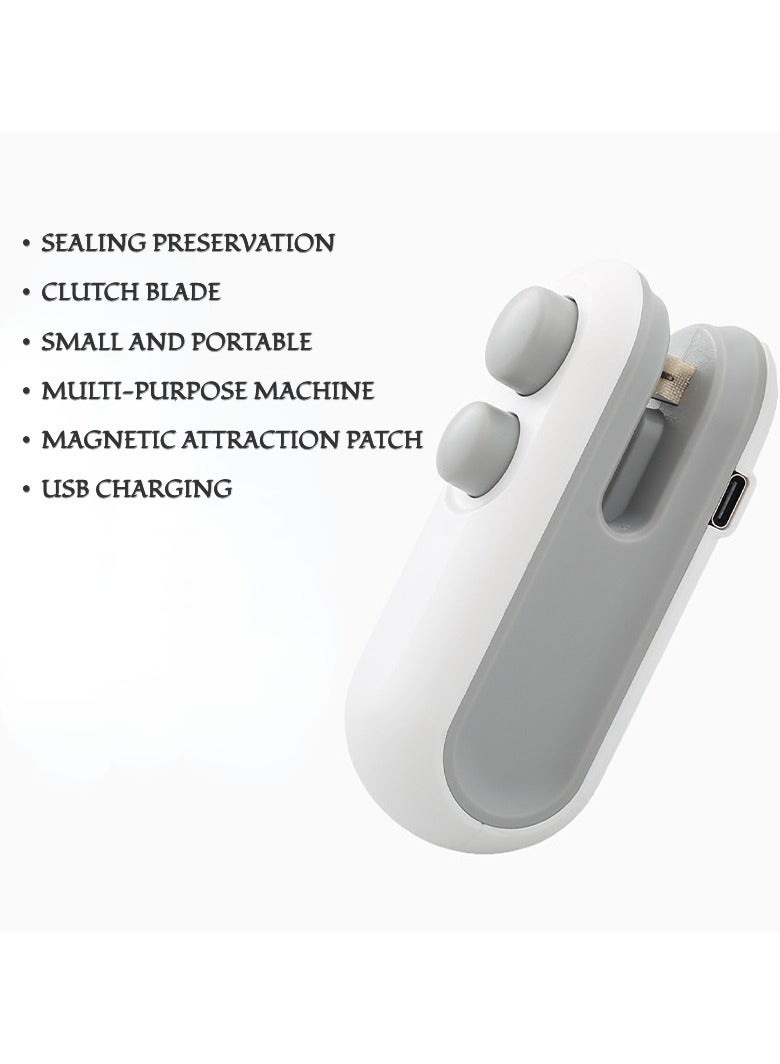 Mini Bag Sealer, Handheld Heat Vacuum Sealer, 2 in 1 Sealer and Cutter, Portable Resealer Machine for Plastic Bags Food Storage Snacks Freshness - Image 1