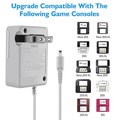 FIOTOK 3DS Charger Kit Compatible with Nintendo 3DS/ New 3DS XL/DSi/DSi XL/2DS/ 2DS XL 100-240V Wall Plug Adapter with 4 Metal Retractable Stylus Pen for 3DS/3DS XL/3DS LL - Image 2