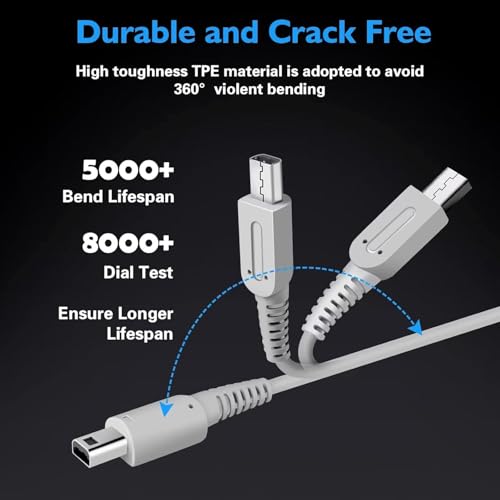 FIOTOK 3DS Charger Kit Compatible with Nintendo 3DS/ New 3DS XL/DSi/DSi XL/2DS/ 2DS XL 100-240V Wall Plug Adapter with 4 Metal Retractable Stylus Pen for 3DS/3DS XL/3DS LL - Image 3