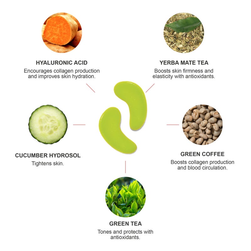 100 % Pure 100% PURE Bright Eyes Masks Under Eye Skincare Wrinkle Smoothing Replenishment Diminish Dark Circles, Puffiness - Hydrating & Moisturizing Patches For Tired Eyes & Morning Bags - Vegan - 1 Pack - Image 3