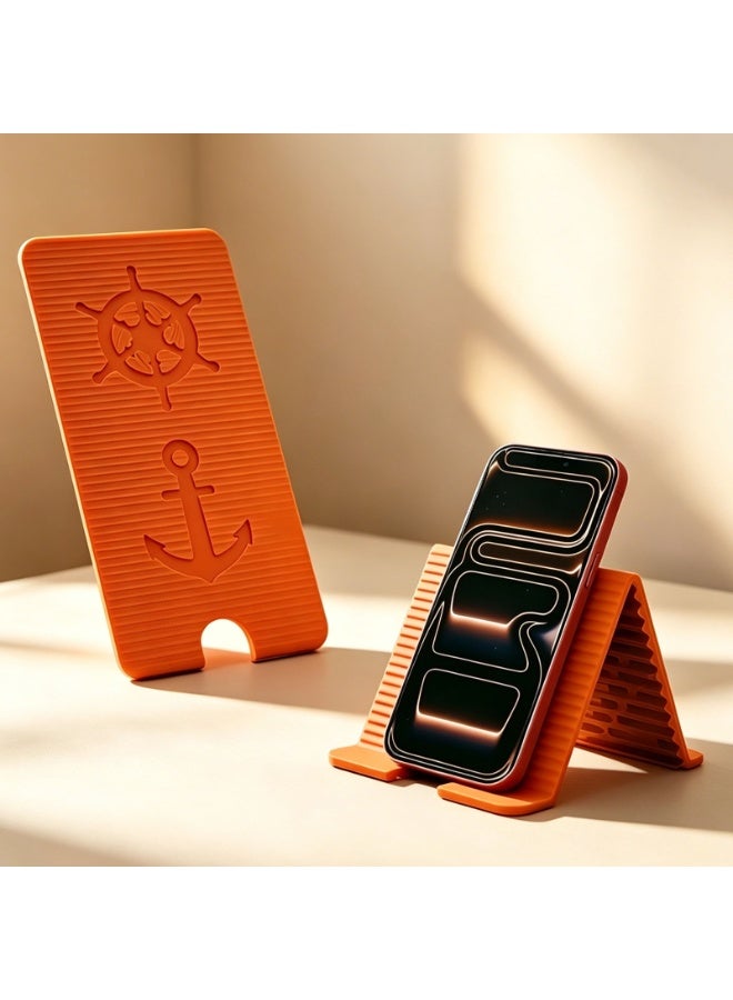 Silicone Foldable Phone Stand, Flexible Multi‑Angle Adjustable Universal Portable Phone Holder, One‑Piece Bendable Phone Mount for Desktop, Laptop, Compatible with All Smartphones & Tablets ﻿ - Image 1