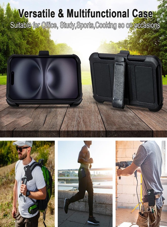Saiboro Case for iPhone 16 Plus Case with Belt Clip Holster,for Defender iPhone 16 Plus Cases with Stand,Heavy Duty Rugged Full-Body,3 Layers of Sturdy,Anti-Drop,Cases for iPhone16PlusCase Protective (Black) - Image 5
