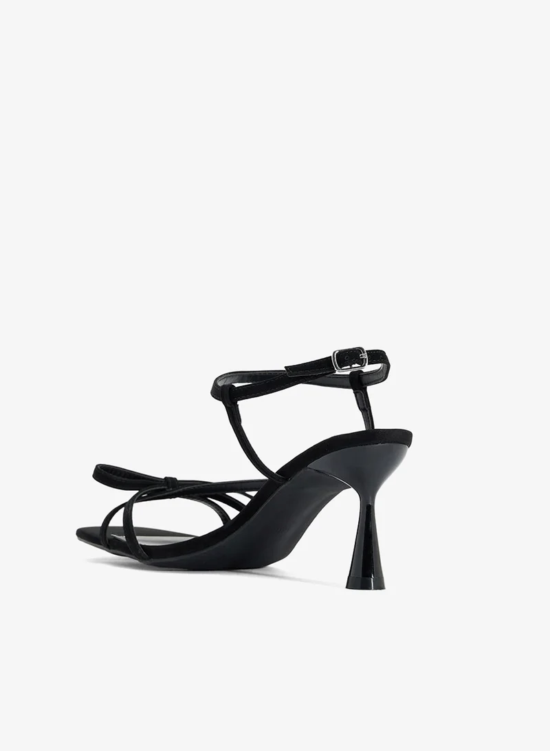 ELLA Black Heeled Sandal Wih Bow for Women | Best Price UAE