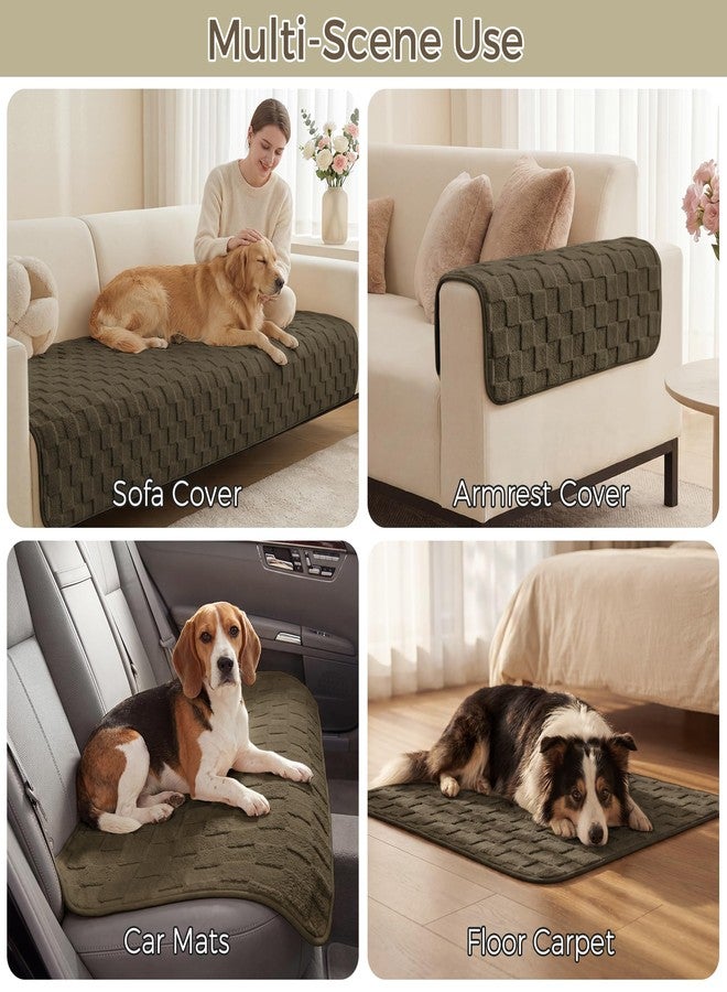 Foxdecor Couch Covers for 3 Cushion Couch Sofa Pet Friendly, Funny Fuzzy Anti Slip Dog Cover Protector, Coffee, 40x50 Inch - Image 5