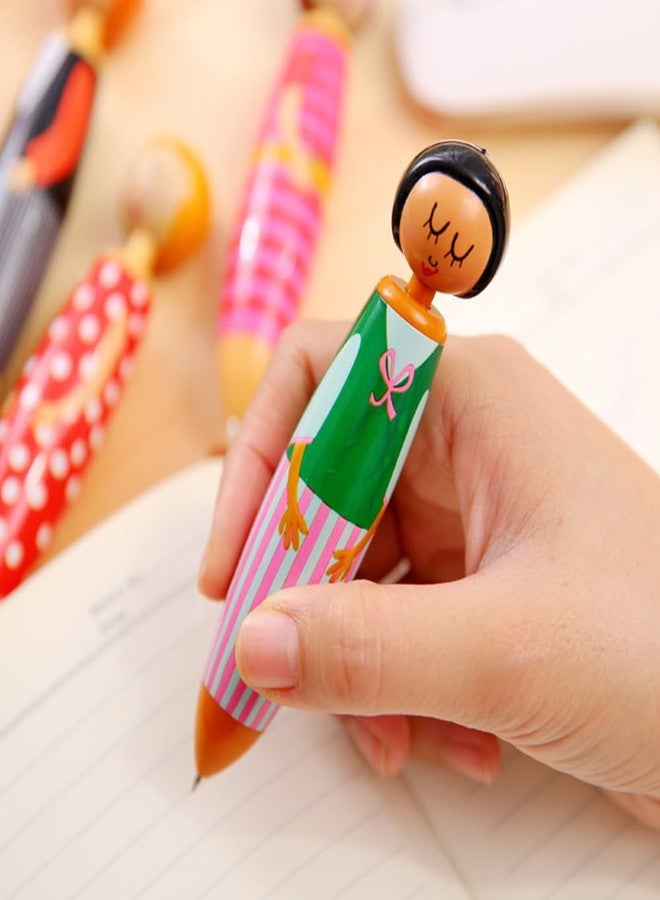 SHENIAFC 5-Pack Japanese Anime Doll Gel Pens - 0.5mm Blue Ink, Cute Cartoon Design for Office, Home, School & Business Supplies (Multi-Use) - Image 5