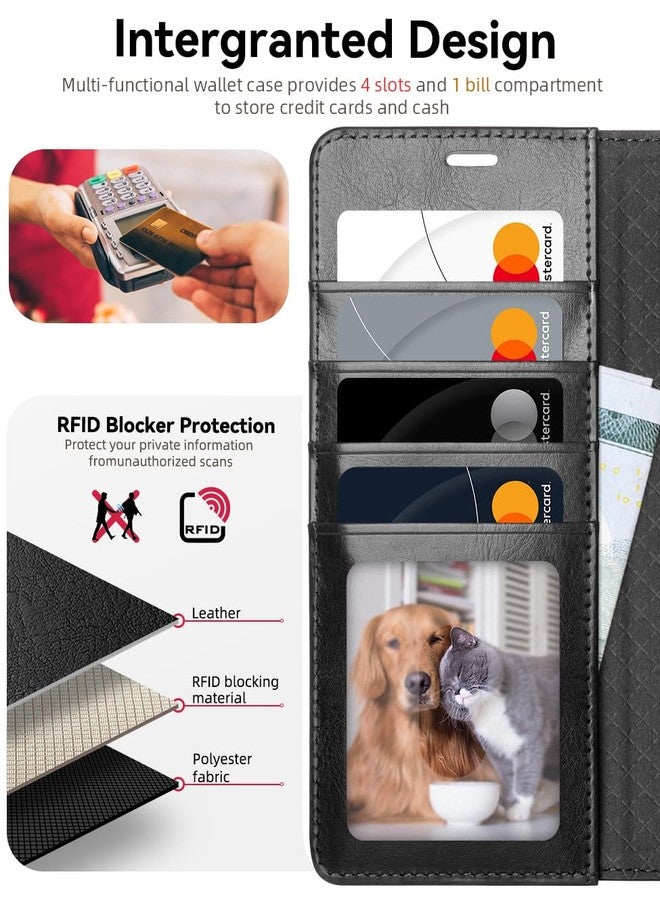 OCASE for Samsung Galaxy S25 Ultra Case, PU Leather Wallet, Magnetic Flip Folio Cover with RFID Blocking, Card Holders, Shockproof TPU, and Kickstand for 6.9 Inch Samsung S25 Ultra (2025), Black - Image 3