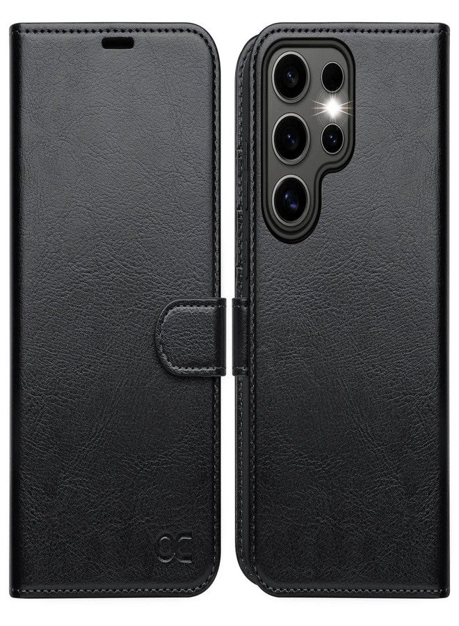 OCASE for Samsung Galaxy S25 Ultra Case, PU Leather Wallet, Magnetic Flip Folio Cover with RFID Blocking, Card Holders, Shockproof TPU, and Kickstand for 6.9 Inch Samsung S25 Ultra (2025), Black - Image 1