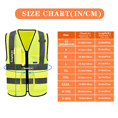 ASAFETY A-SAFETY Enhanced Visibility Safety Vest, Hi Viz 2 Band And Braces Waistcoat safe for Motorcycle, Running/Jogging, Bike/Bicycle Riding Outdoor Activities, Yellow - Image 2