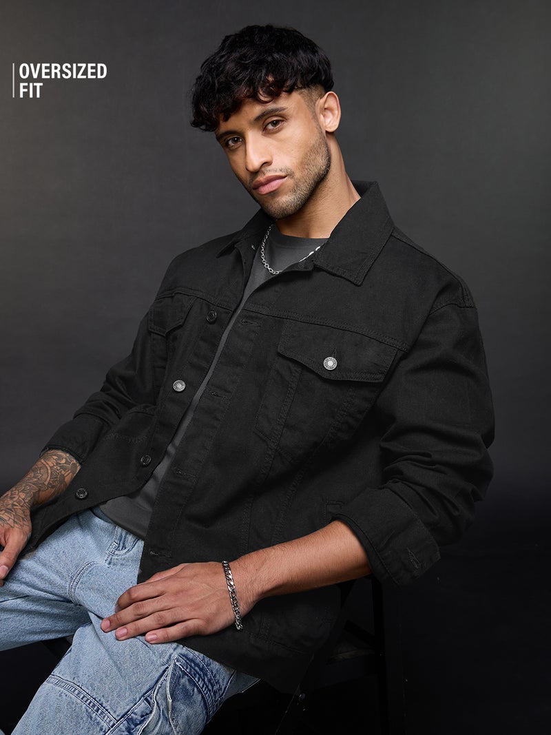 The Souled Store Men Denim Onyx Black Jackets