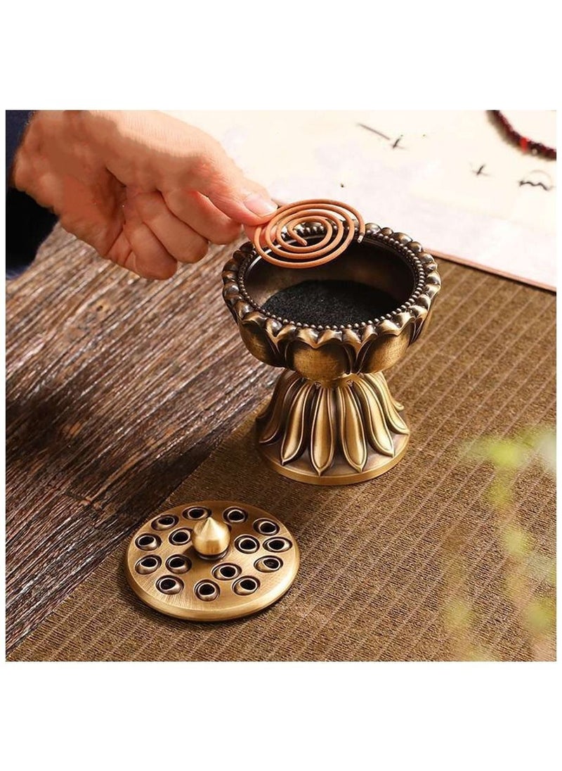Generic Handcrafted Lotus Flower Incense Holder for Home Office Decoration by Pure Copper Incense Burner  - Image 3