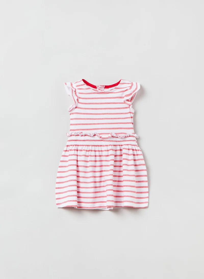 او في اس OVS Baby Girl Stripe Frill Dress