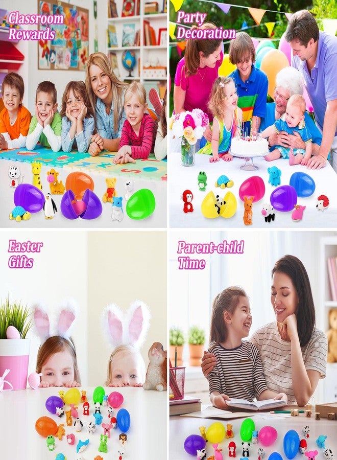 HFATMOS 24 Pcs Animal Erasers for Easter Eggs, 24 Pcs Easter Eggs Prefilled for Hunt Party Favors Classroom Prize Supplies, Easter Eraser Decorations Multicolor - Image 4